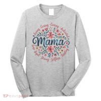 Boho Style Floral Mama She Is Mom Mothers Day Long Sleeve Shirt thumb 0