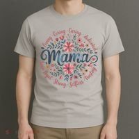 Boho Style Floral Mama She Is Mom Mothers Day T-Shirt thumb 3