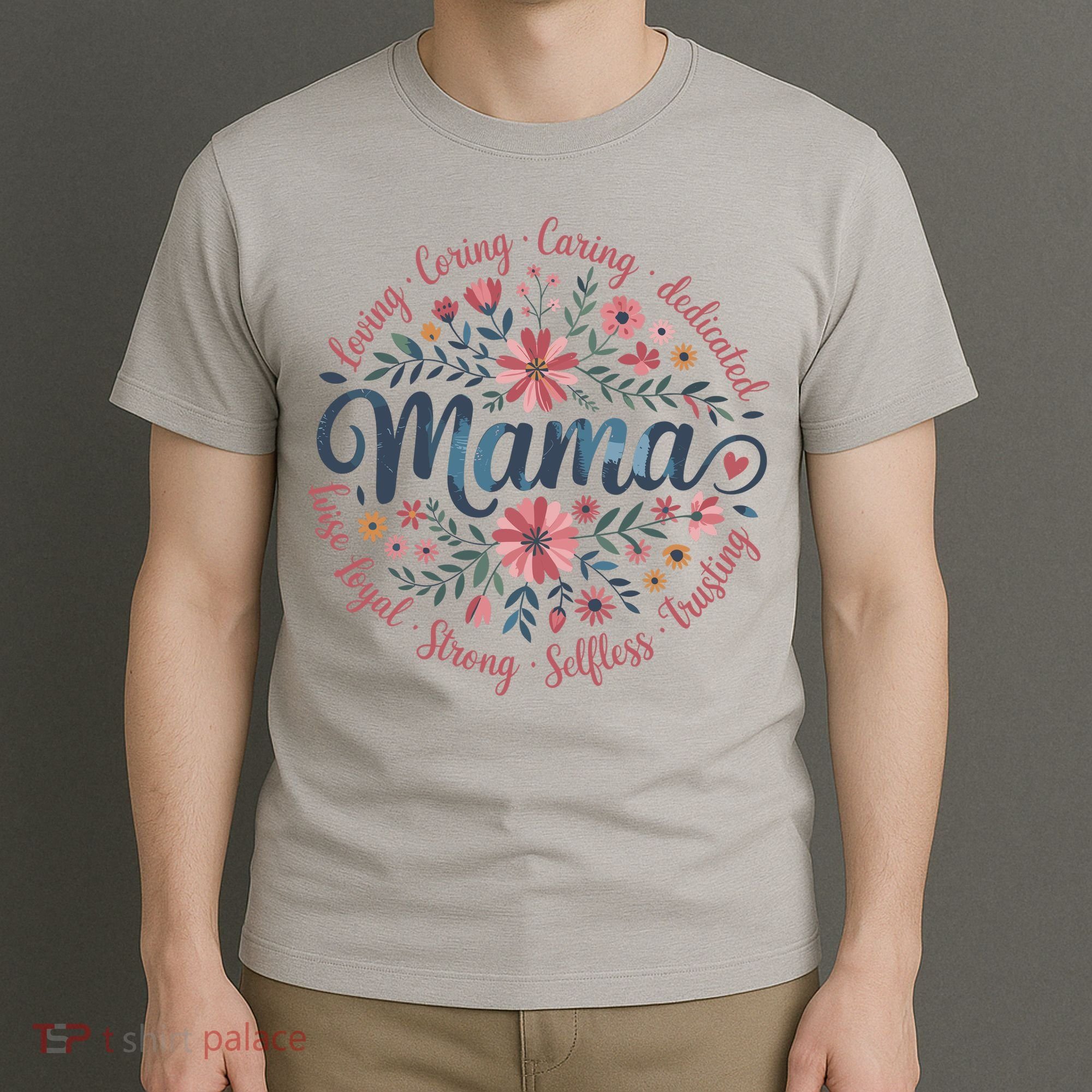 Boho Style Floral Mama She Is Mom Mothers Day T-Shirt