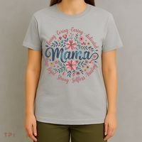 Boho Style Floral Mama She Is Mom Mothers Day T-Shirt thumb 4