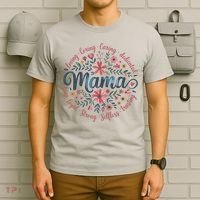 Boho Style Floral Mama She Is Mom Mothers Day T-Shirt thumb 6
