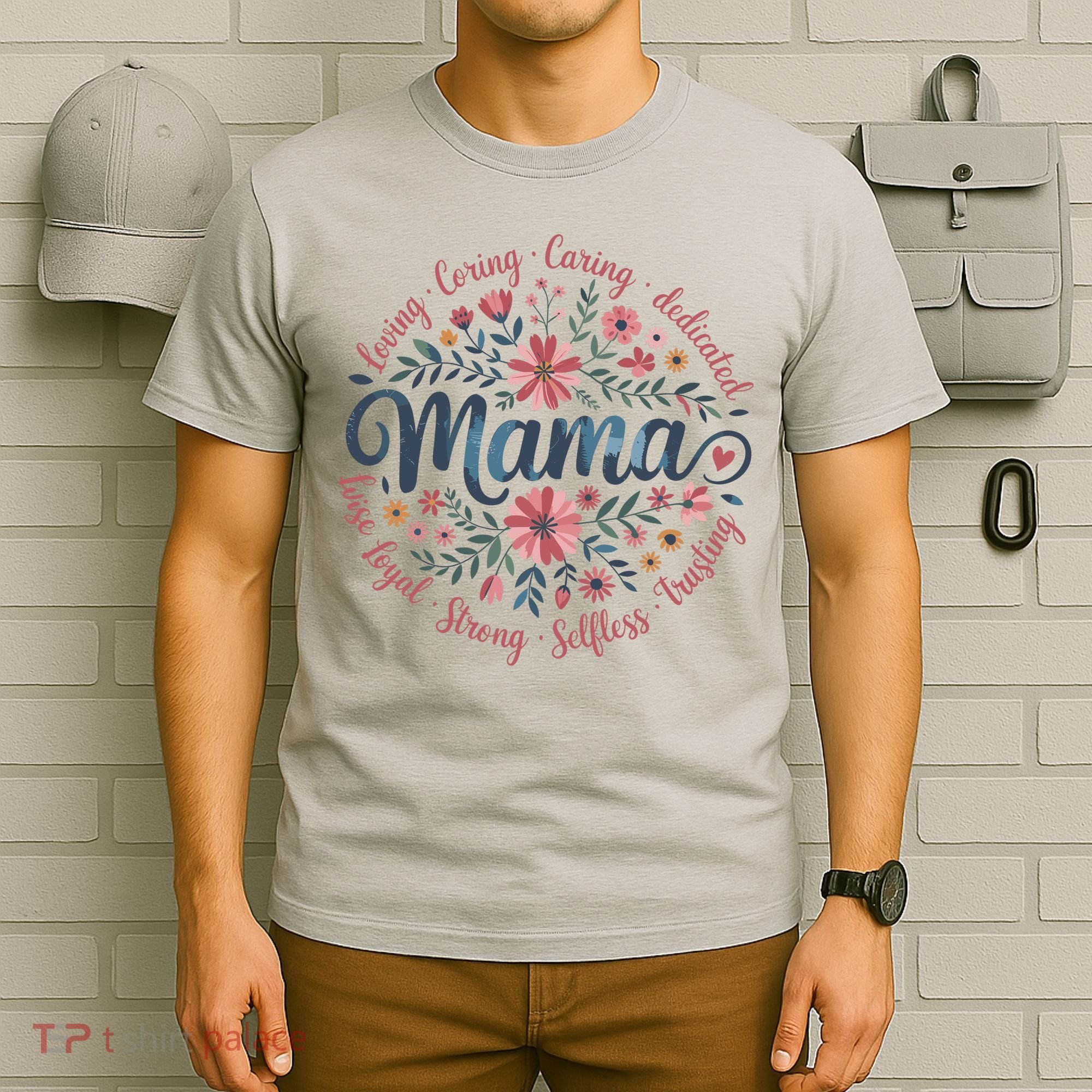 Boho Style Floral Mama She Is Mom Mothers Day T-Shirt
