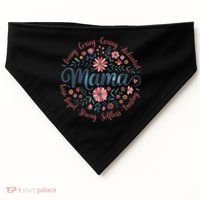 Boho Style Floral Mama She Is Mom Mothers Day USA-Made Doggie Bandana thumb 0