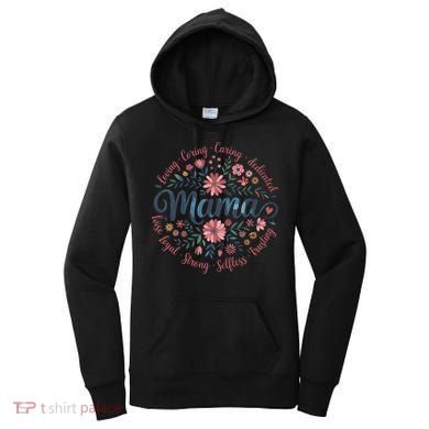 Boho Style Floral Mama She Is Mom Mothers Day Women's Hoodie