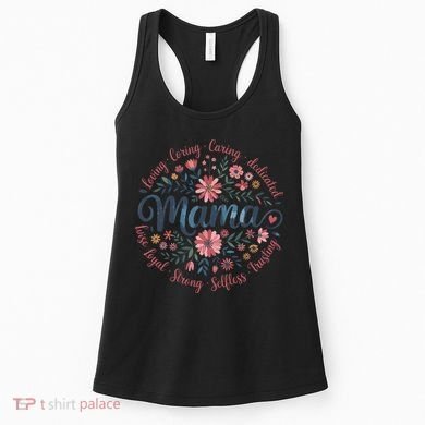 Boho Style Floral Mama She Is Mom Mothers Day Women's Tank Top