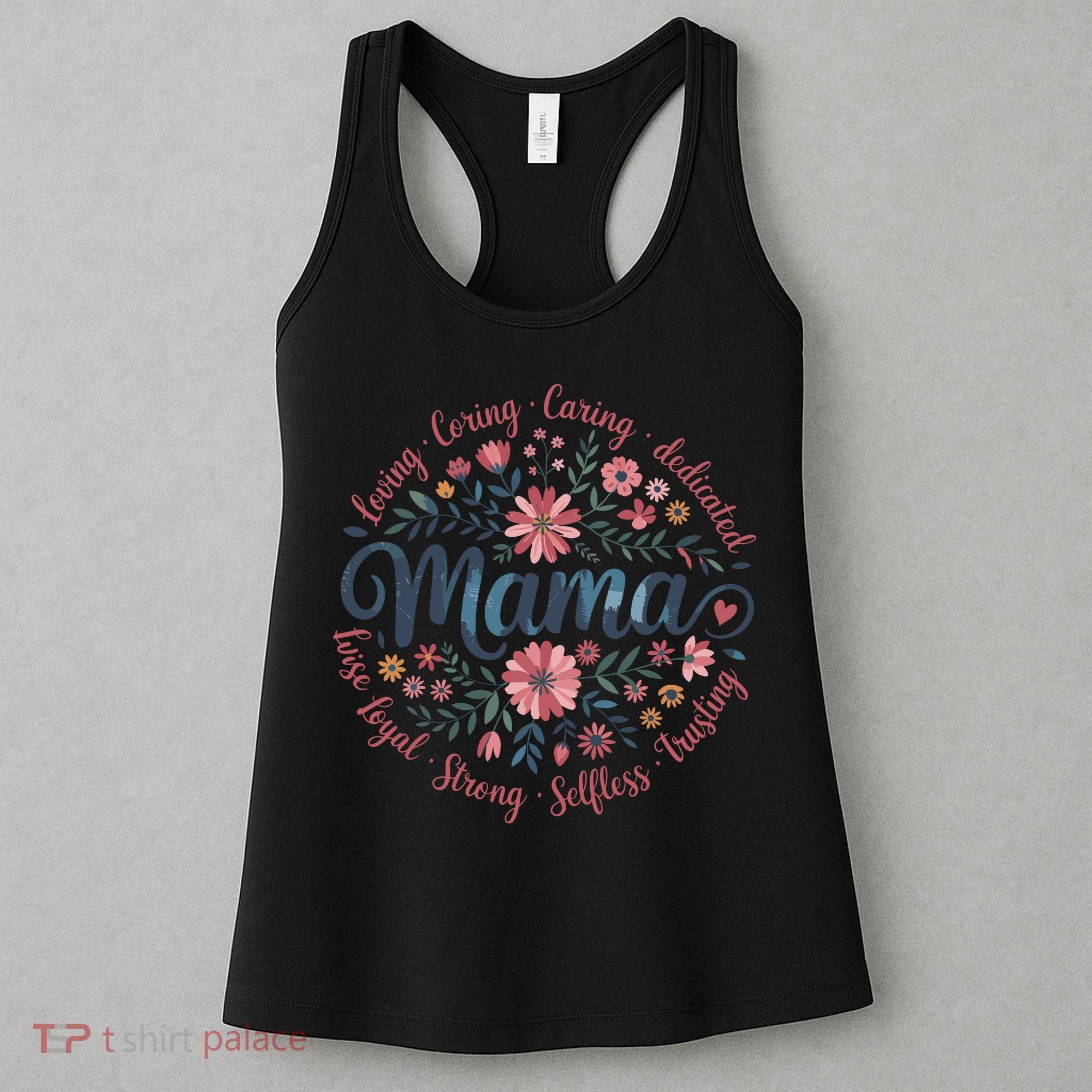 Boho Style Floral Mama She Is Mom Mothers Day Women's Tank Top