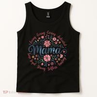 Boho Style Floral Mama She Is Mom Mothers Day Tank Top thumb 2