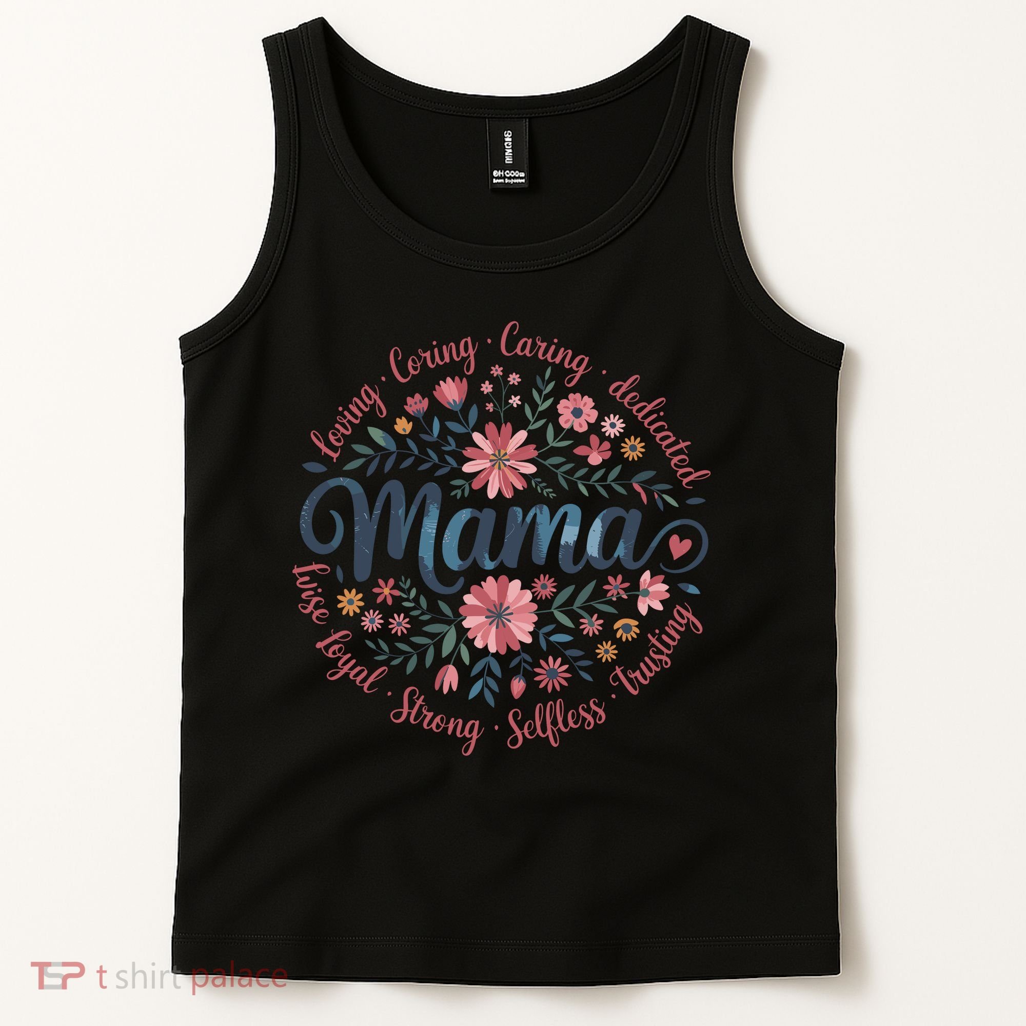 Boho Style Floral Mama She Is Mom Mothers Day Tank Top