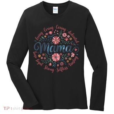 Boho Style Floral Mama She Is Mom Mothers Day Women's Long Sleeve Shirt
