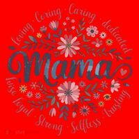 Boho Style Floral Mama She Is Mom Mothers Day Santa Hat thumb 1