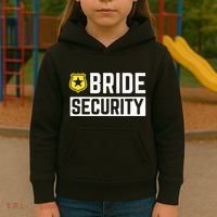 Bride Security Funny Wedding Bridal Party Kids Hoodie thumb 3