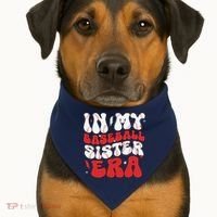 Baseball Sister Funny Women Mothers Day USA-Made Doggie Bandana thumb 1