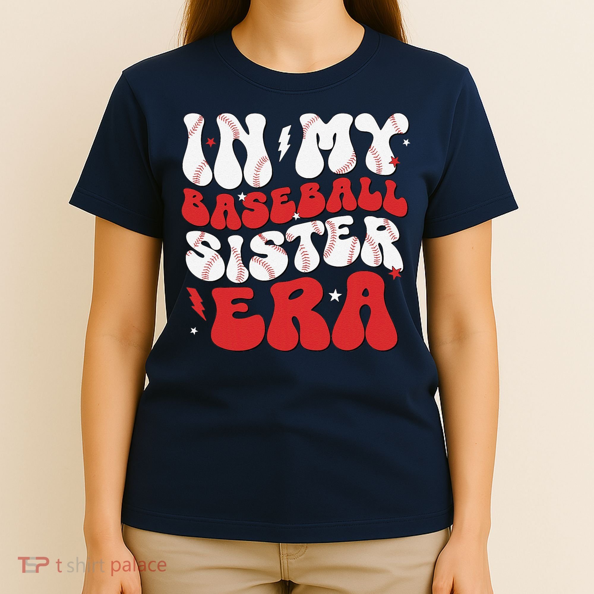 Baseball Sister Funny Women Mothers Day T-Shirt