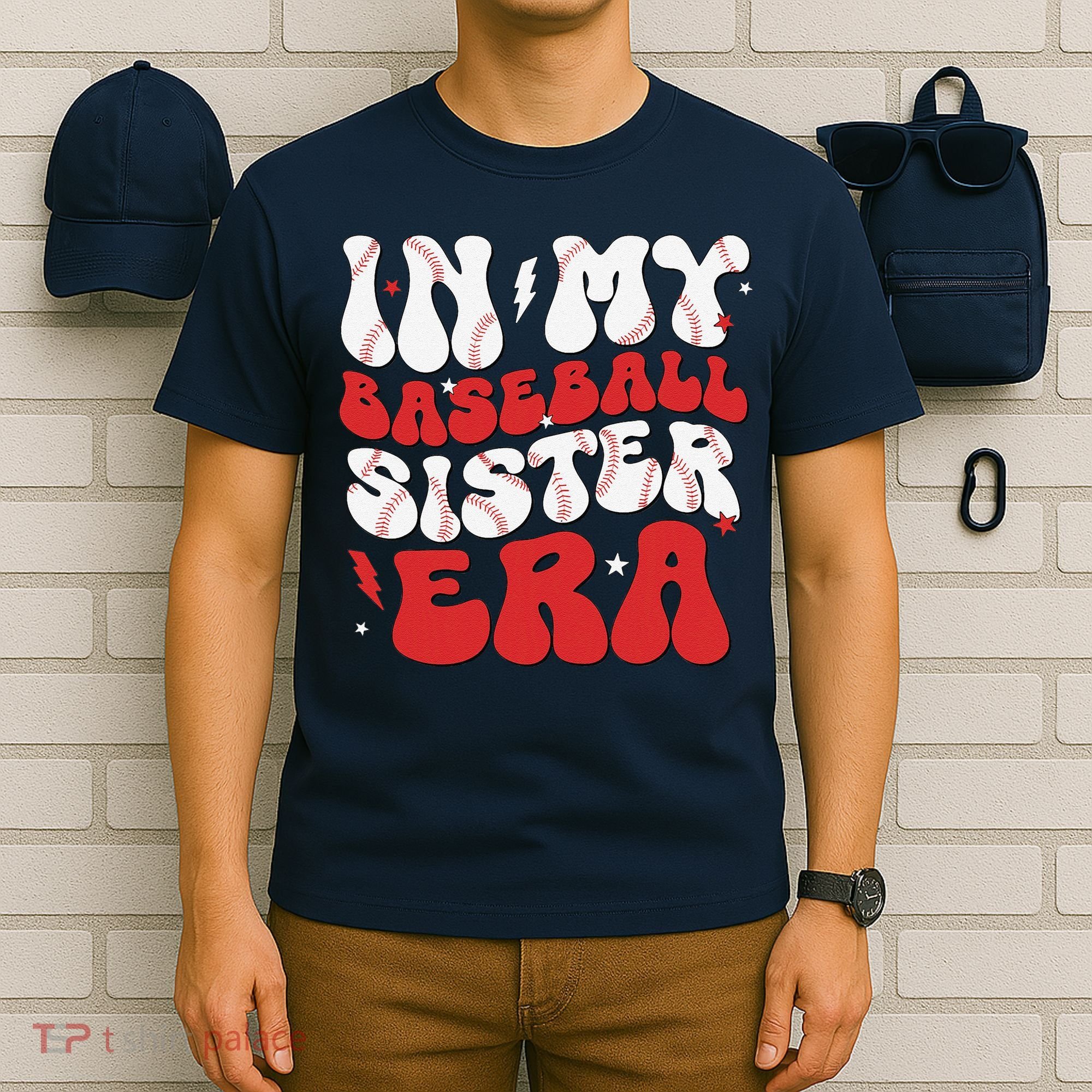 Baseball Sister Funny Women Mothers Day T-Shirt