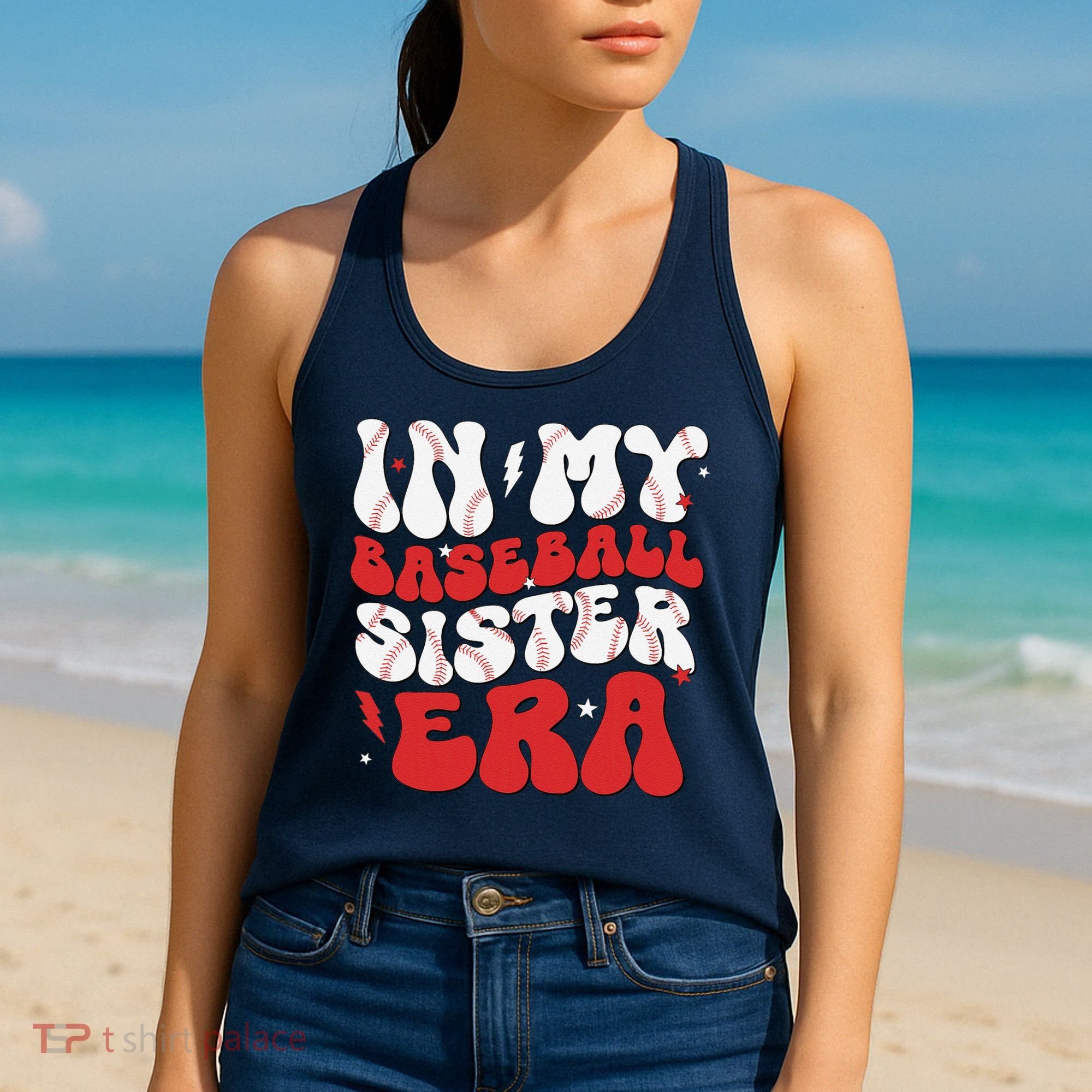 Baseball Sister Funny Women Mothers Day Women's Tank Top