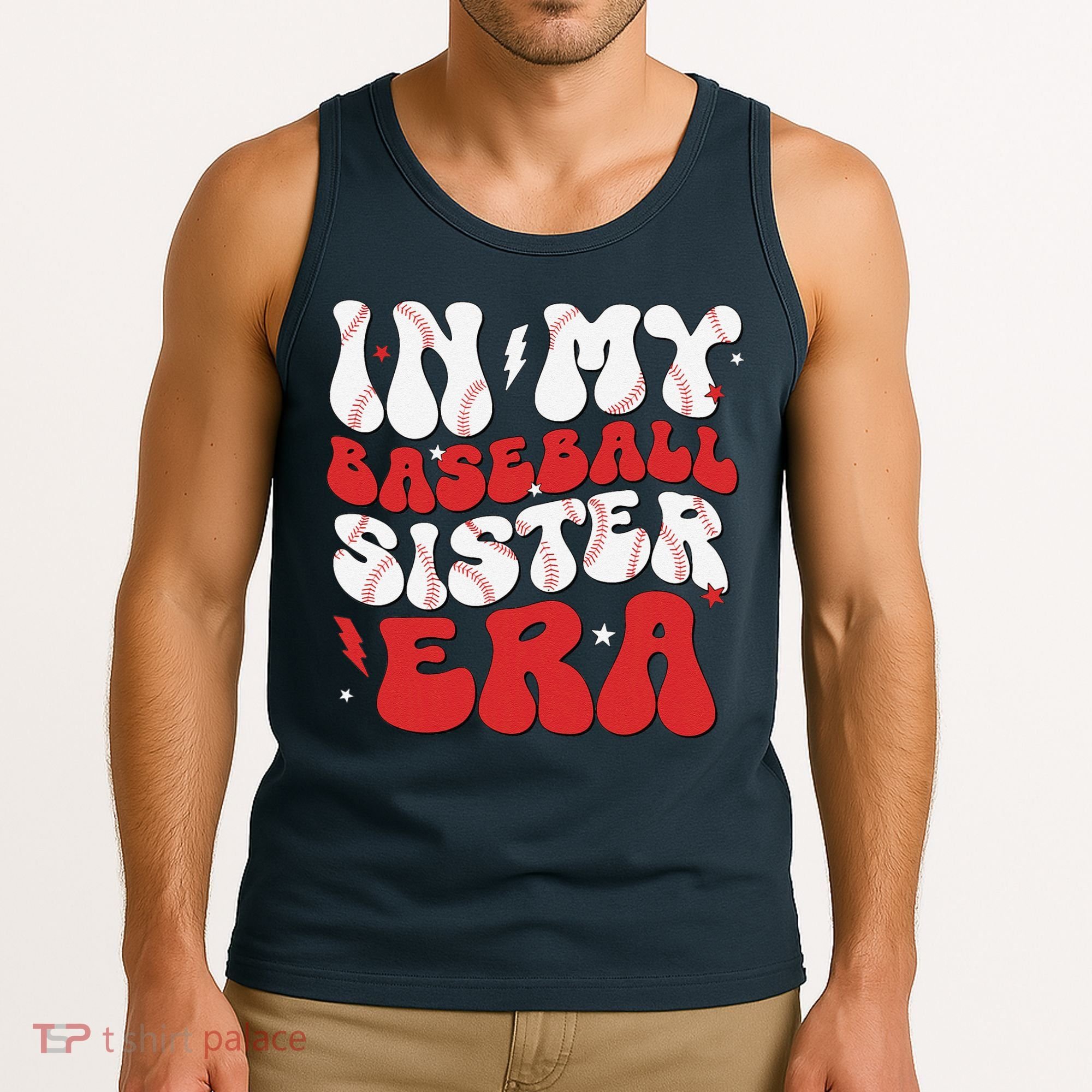 Baseball Sister Funny Women Mothers Day Tank Top
