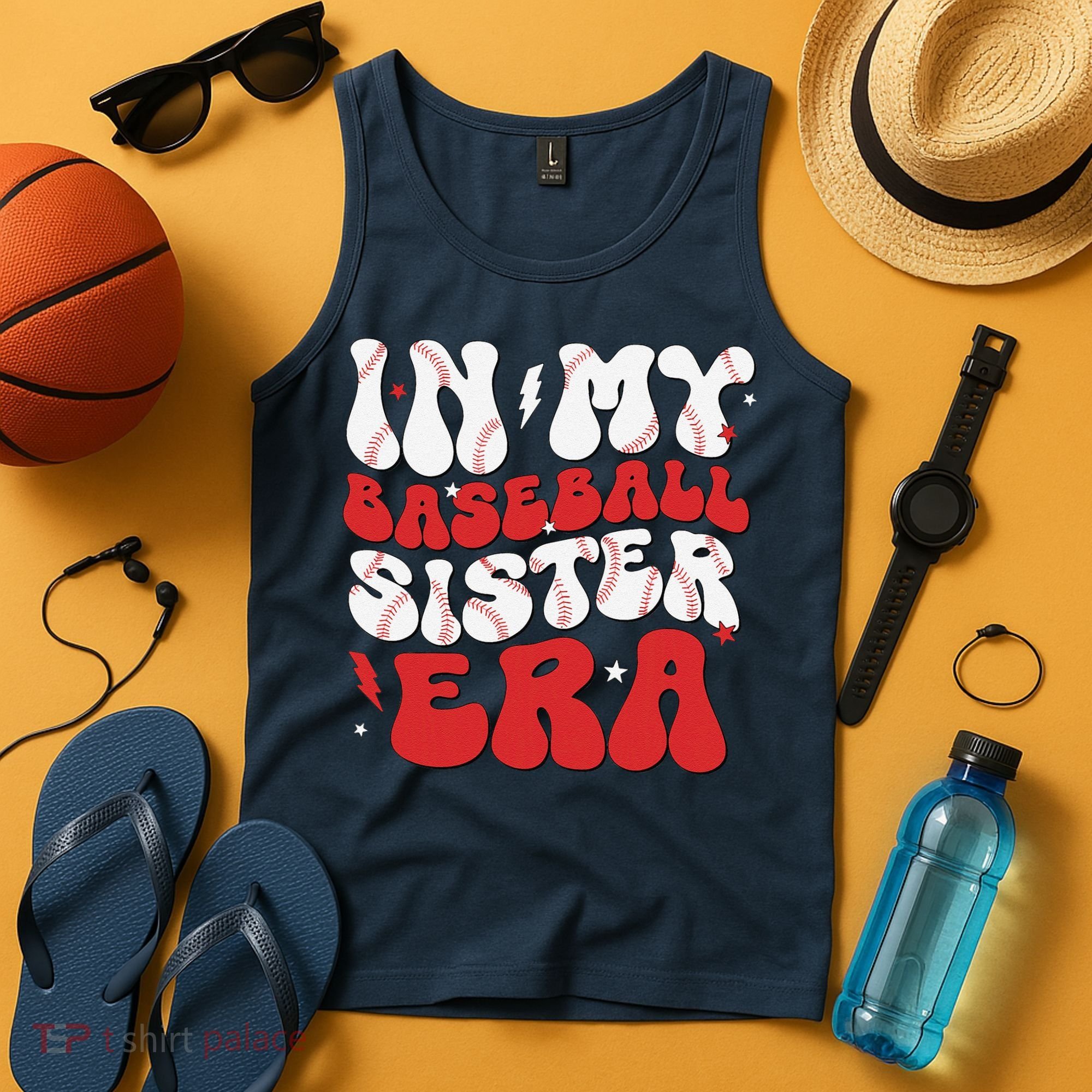 Baseball Sister Funny Women Mothers Day Tank Top