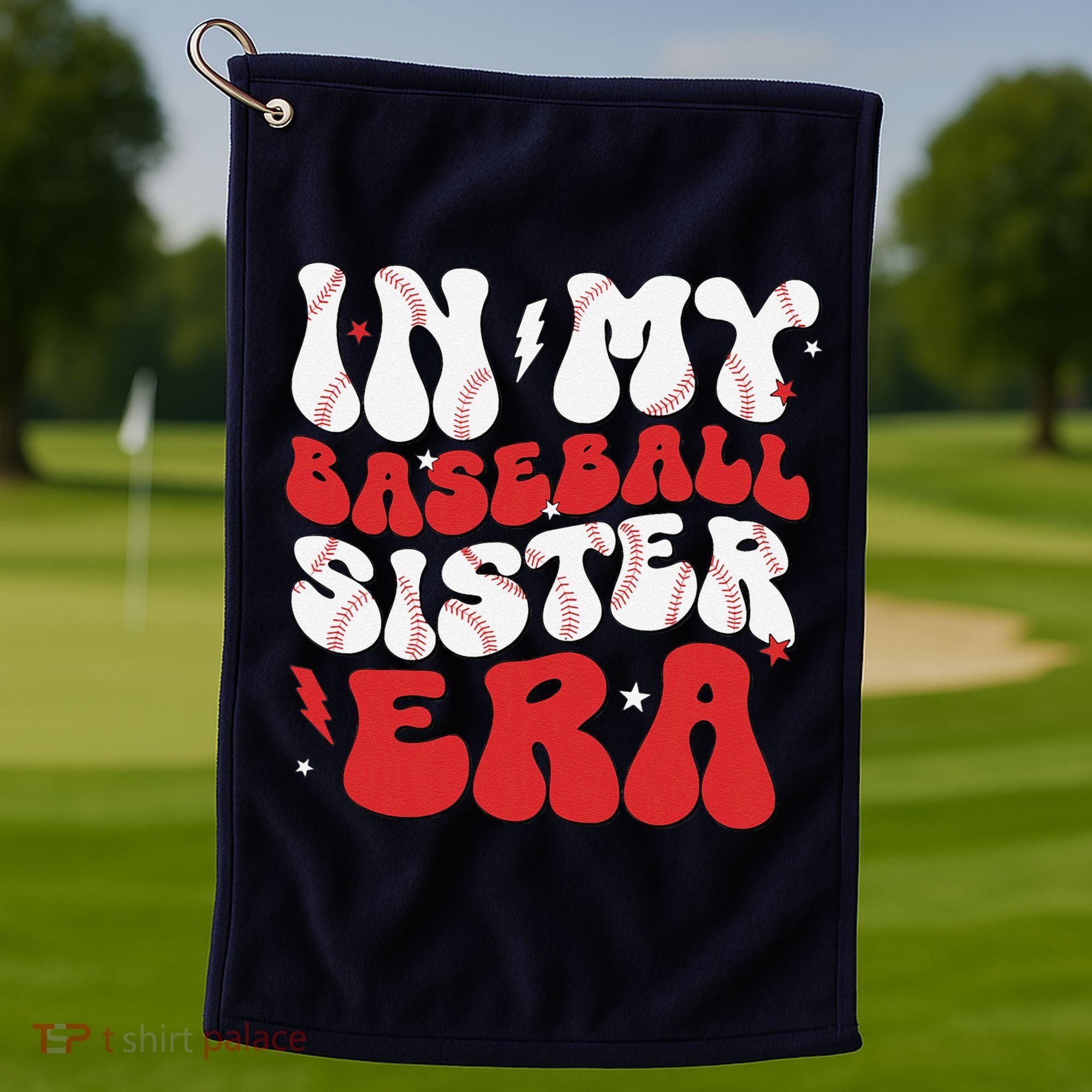 Baseball Sister Funny Women Mothers Day Golf Towel