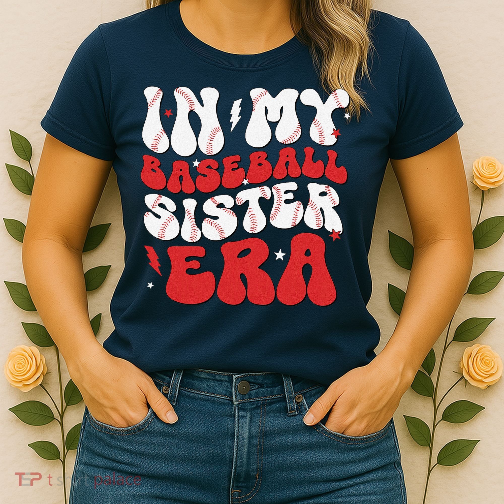 Baseball Sister Funny Women Mothers Day Women's T-Shirt