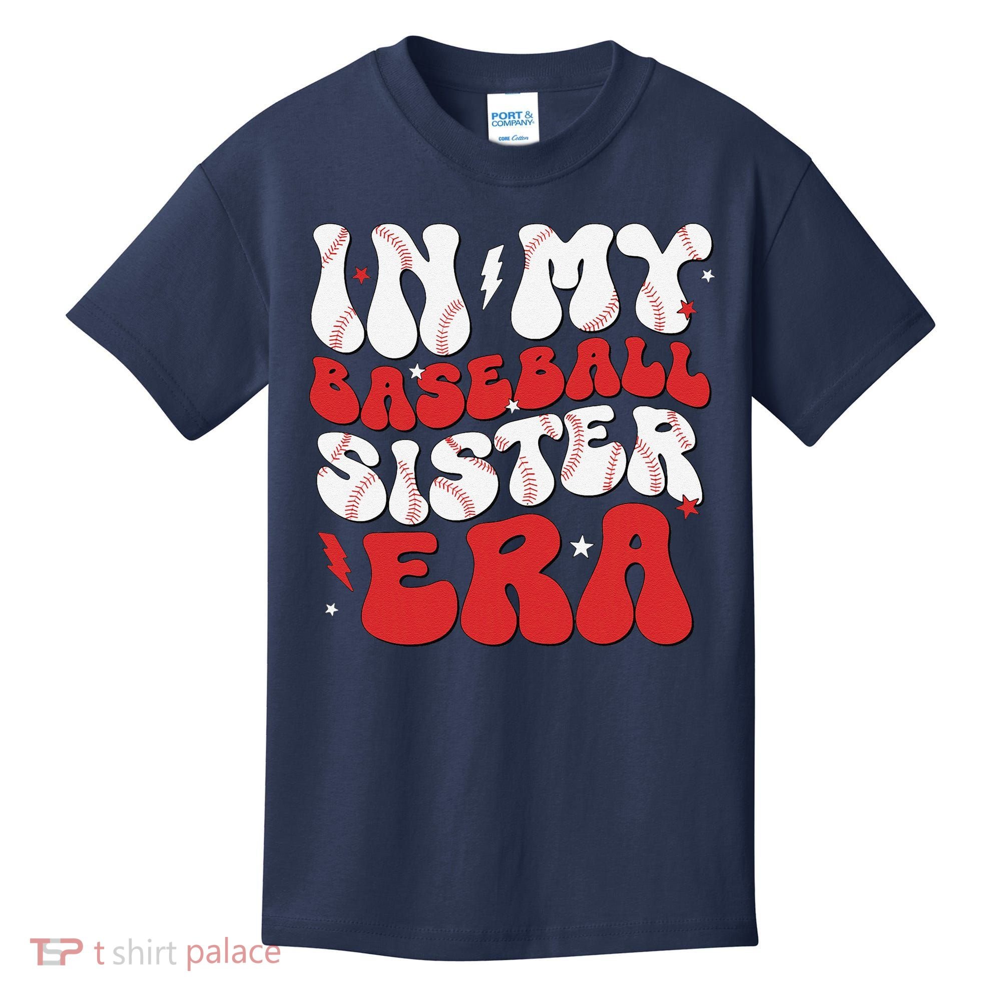 Baseball Sister Funny Women Mothers Day Kids T-Shirt