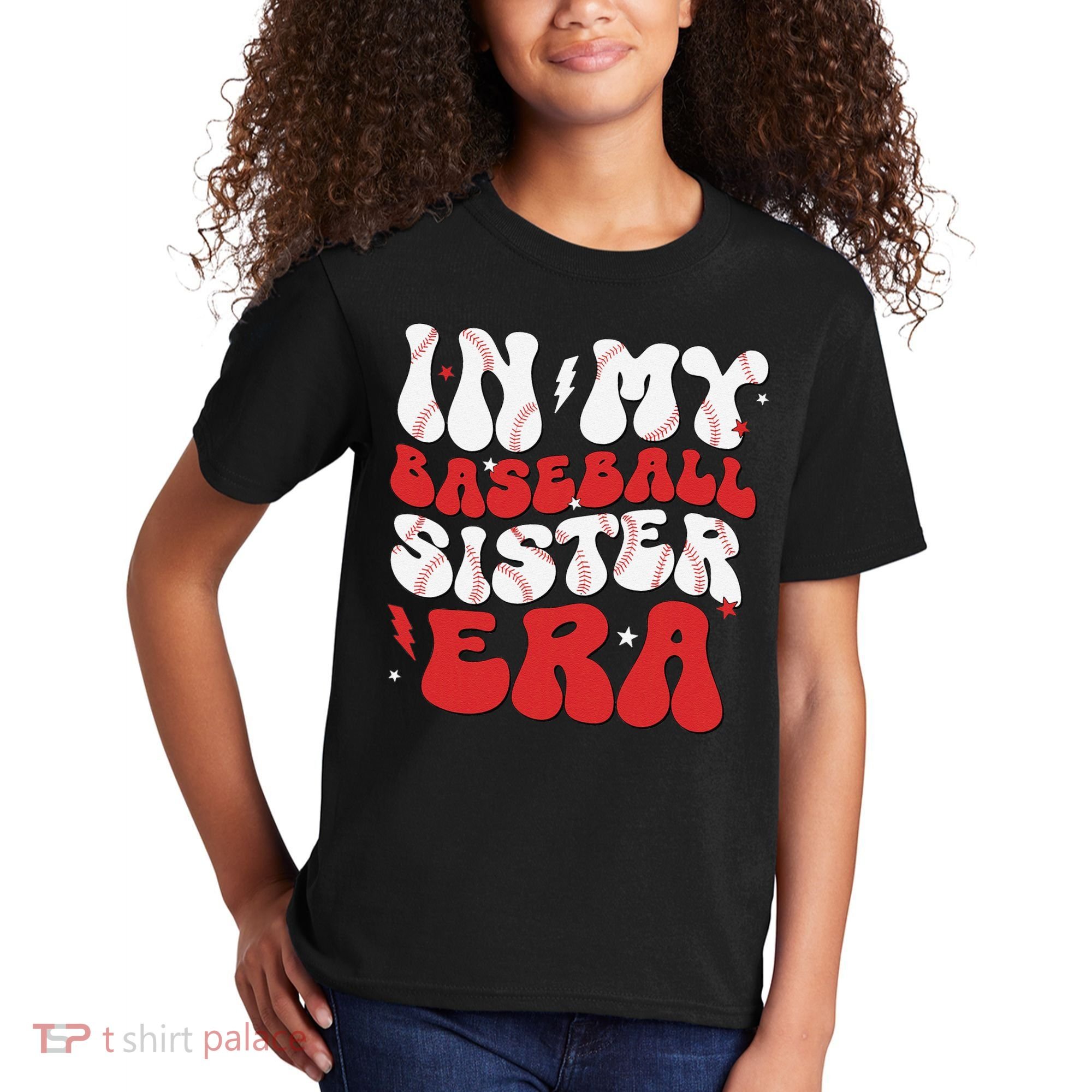 Baseball Sister Funny Women Mothers Day Kids T-Shirt