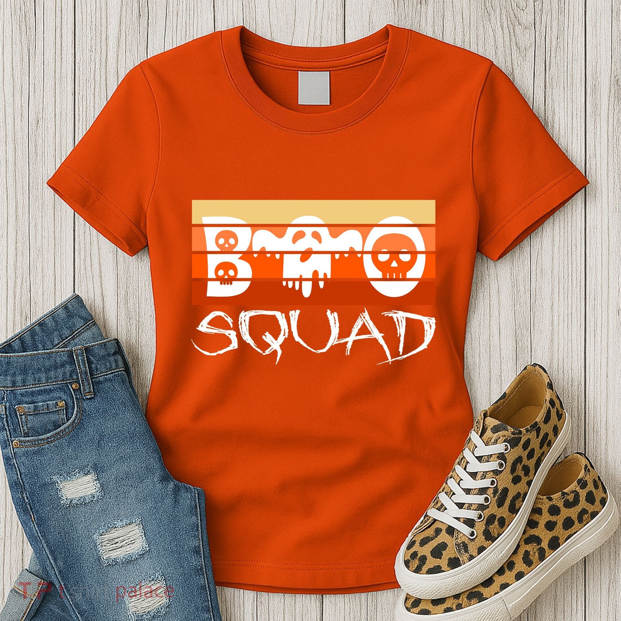 Boo Squad Funny Happy Halloween Cute Ghost Women's T-Shirt