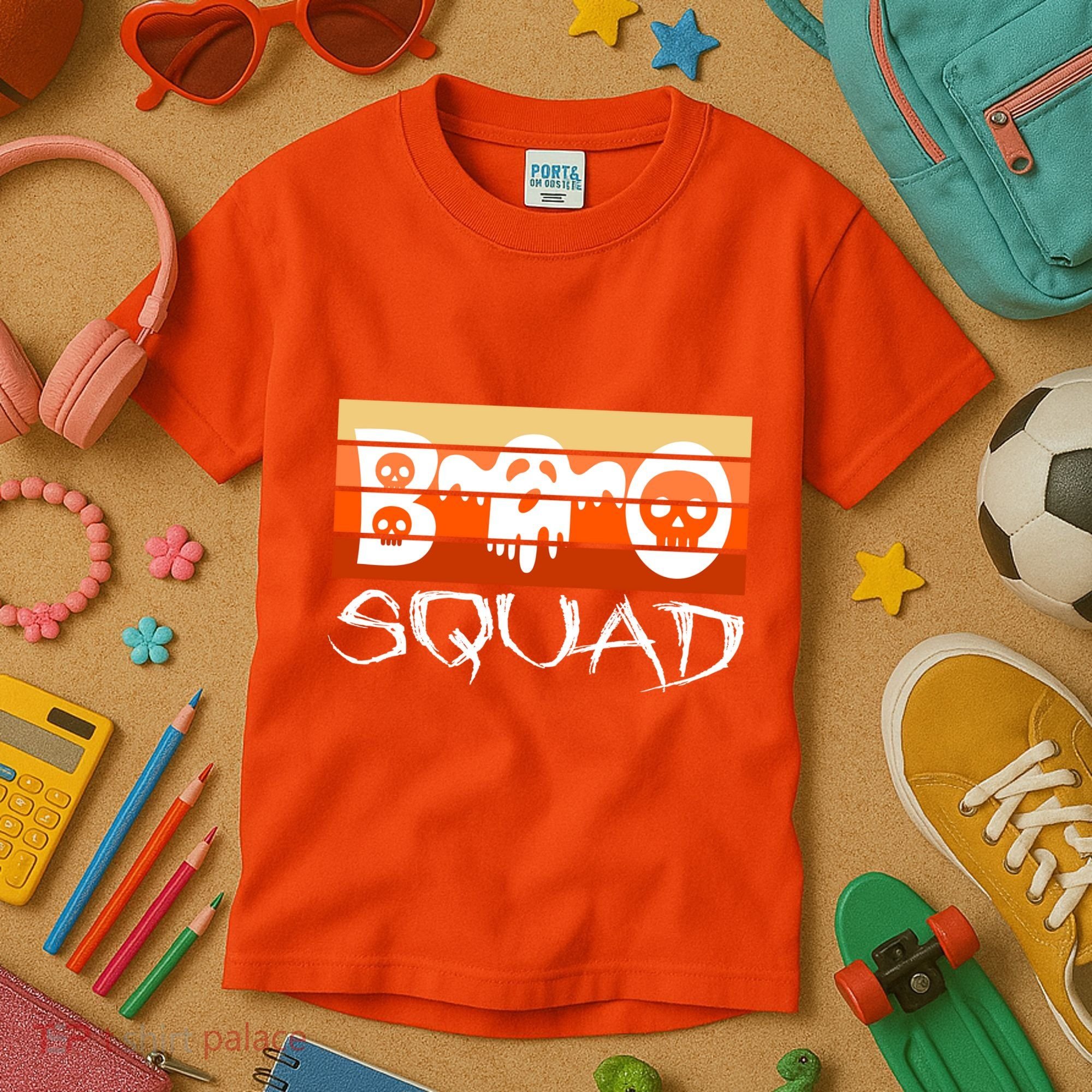 Boo Squad Funny Happy Halloween Cute Ghost Kids T-Shirt
