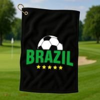 Brazil Soccer Fan Golf Towel thumb 1
