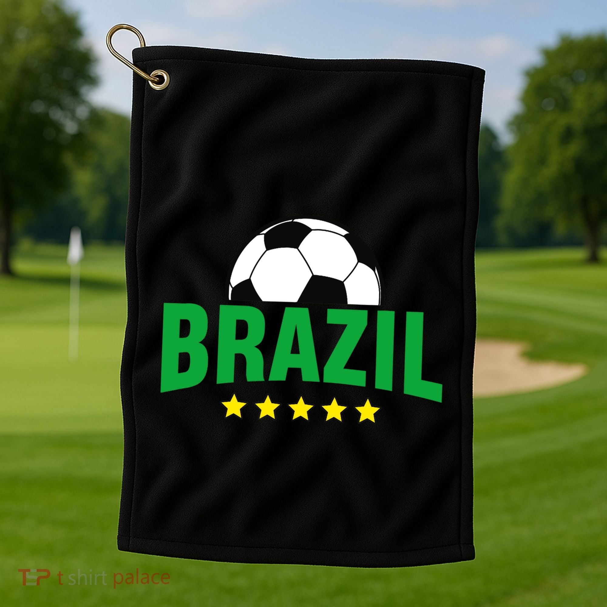 Brazil Soccer Fan Golf Towel