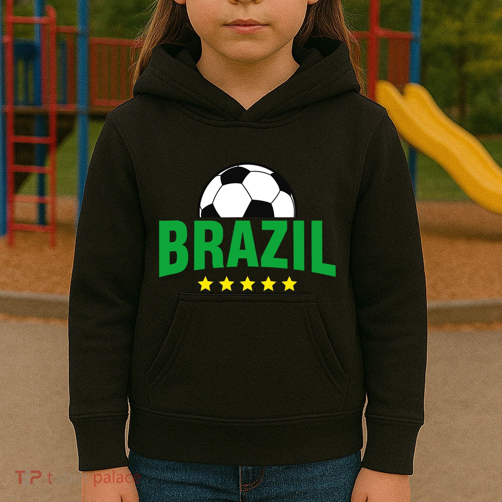 Brazil Soccer Fan Kids Hoodie