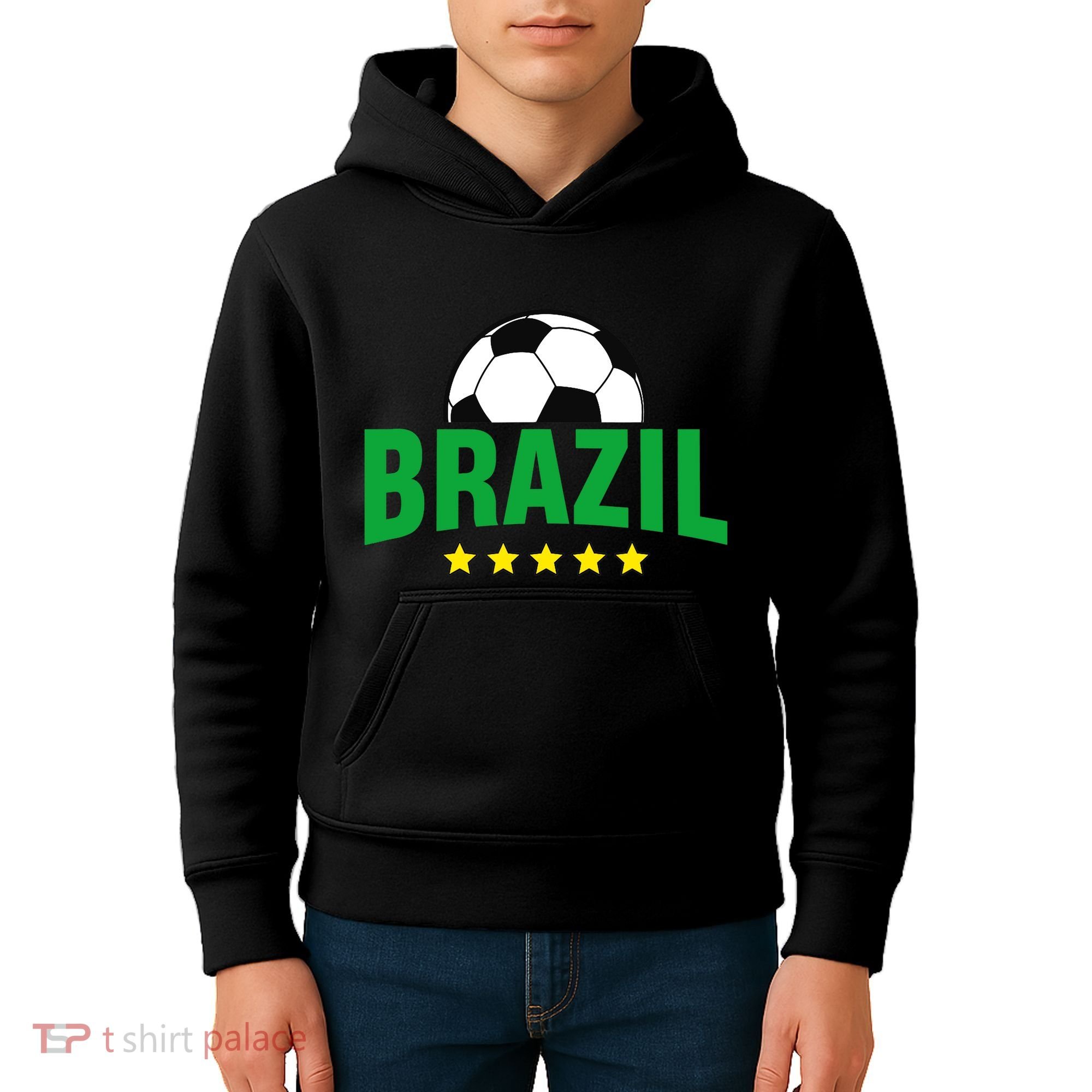 Brazil Soccer Fan Kids Hoodie
