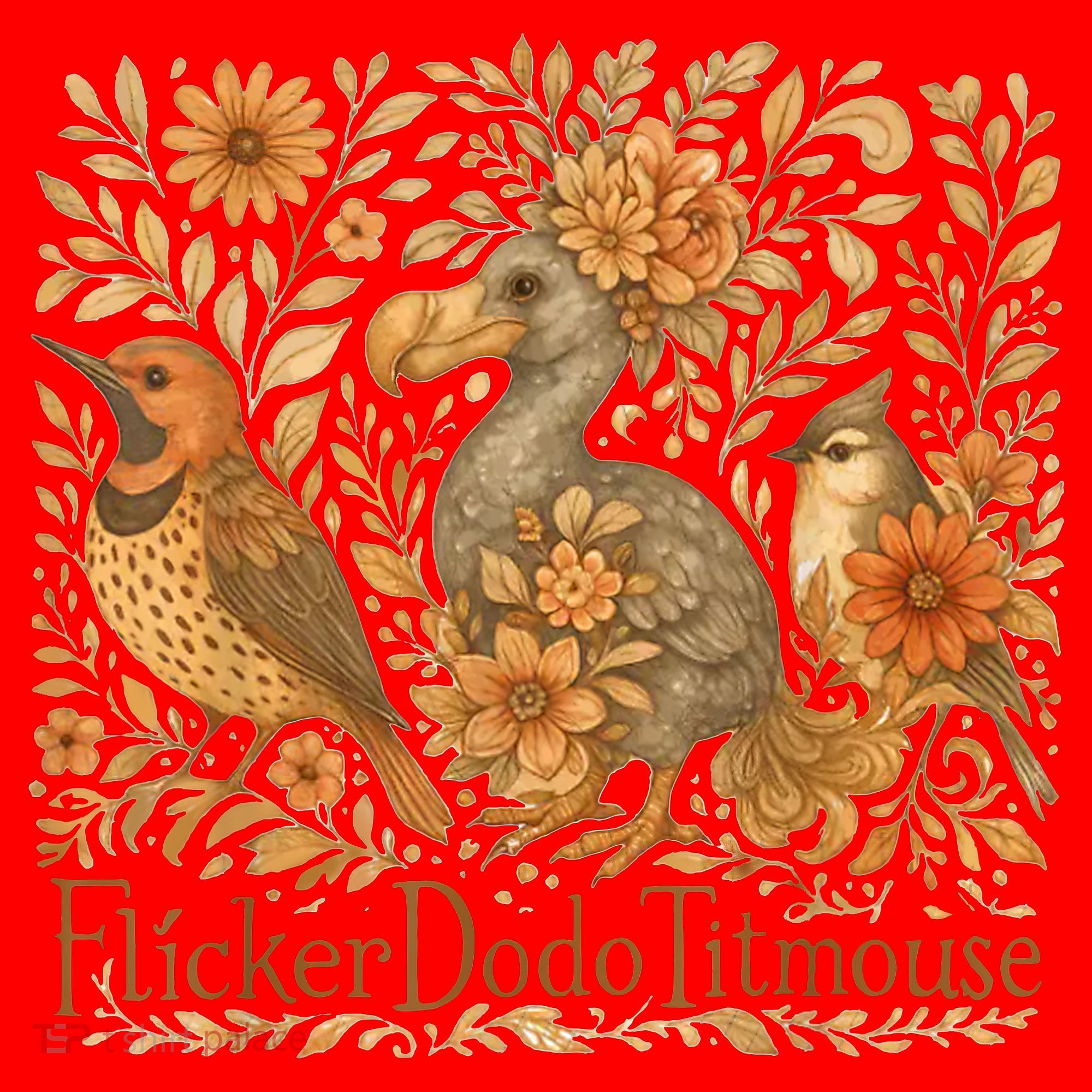 Bird Subtle Flicker Dodo Titmouse  Santa Hat