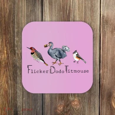 Bird Subtle Flicker Dodo Titmouse Coaster