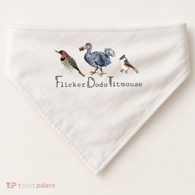 Bird Subtle Flicker Dodo Titmouse USA-Made Doggie Bandana