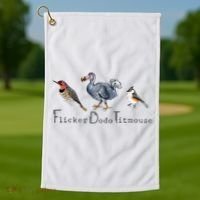 Bird Subtle Flicker Dodo Titmouse Golf Towel thumb 1