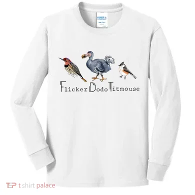 Bird Subtle Flicker Dodo Titmouse Kids Long Sleeve Shirt