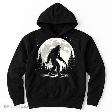 Bigfoot Sasquatch Full Moon Forest Graphic Funny Big Foot Hoodie