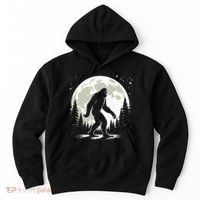 Bigfoot Sasquatch Full Moon Forest Graphic Funny Big Foot Hoodie thumb 0