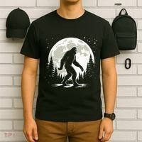 Bigfoot Sasquatch Full Moon Forest Graphic Funny Big Foot T-Shirt thumb 6