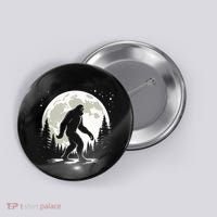 Bigfoot Sasquatch Full Moon Forest Graphic Funny Big Foot Button thumb 0