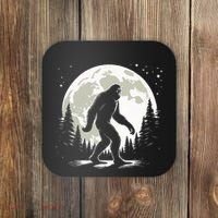 Bigfoot Sasquatch Full Moon Forest Graphic Funny Big Foot Coaster thumb 0
