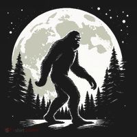 Bigfoot Sasquatch Full Moon Forest Graphic Funny Big Foot Women's Hoodie thumb 2