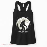 Bigfoot Sasquatch Full Moon Forest Graphic Funny Big Foot Women's Tank Top thumb 0