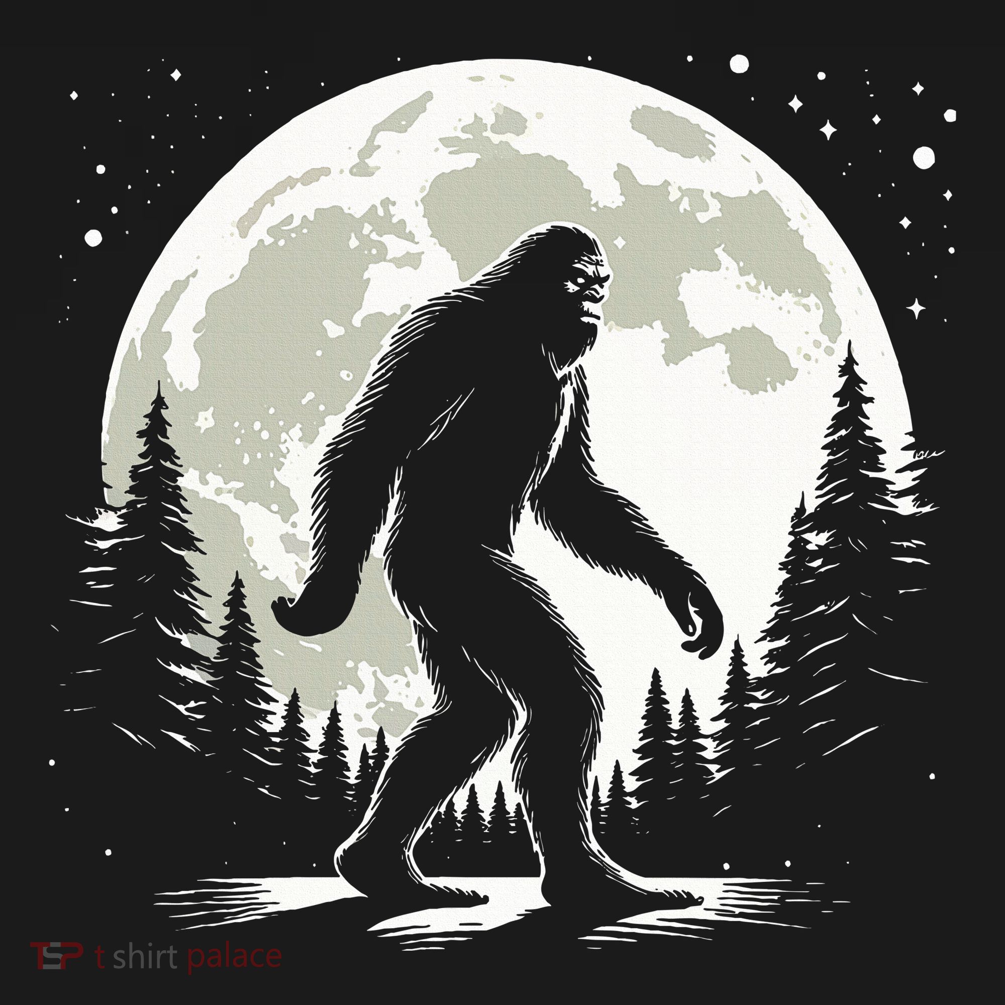 Bigfoot Sasquatch Full Moon Forest Graphic Funny Big Foot Women's Tank Top