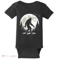 Bigfoot Sasquatch Full Moon Forest Graphic Funny Big Foot Baby Bodysuit thumb 0