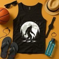 Bigfoot Sasquatch Full Moon Forest Graphic Funny Big Foot Tank Top thumb 4