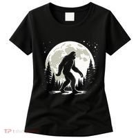 Bigfoot Sasquatch Full Moon Forest Graphic Funny Big Foot Women's T-Shirt thumb 0