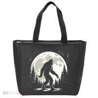 Bigfoot Sasquatch Full Moon Forest Graphic Funny Big Foot Tote Bag thumb 0