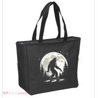 Bigfoot Sasquatch Full Moon Forest Graphic Funny Big Foot Tote Bag thumb 2