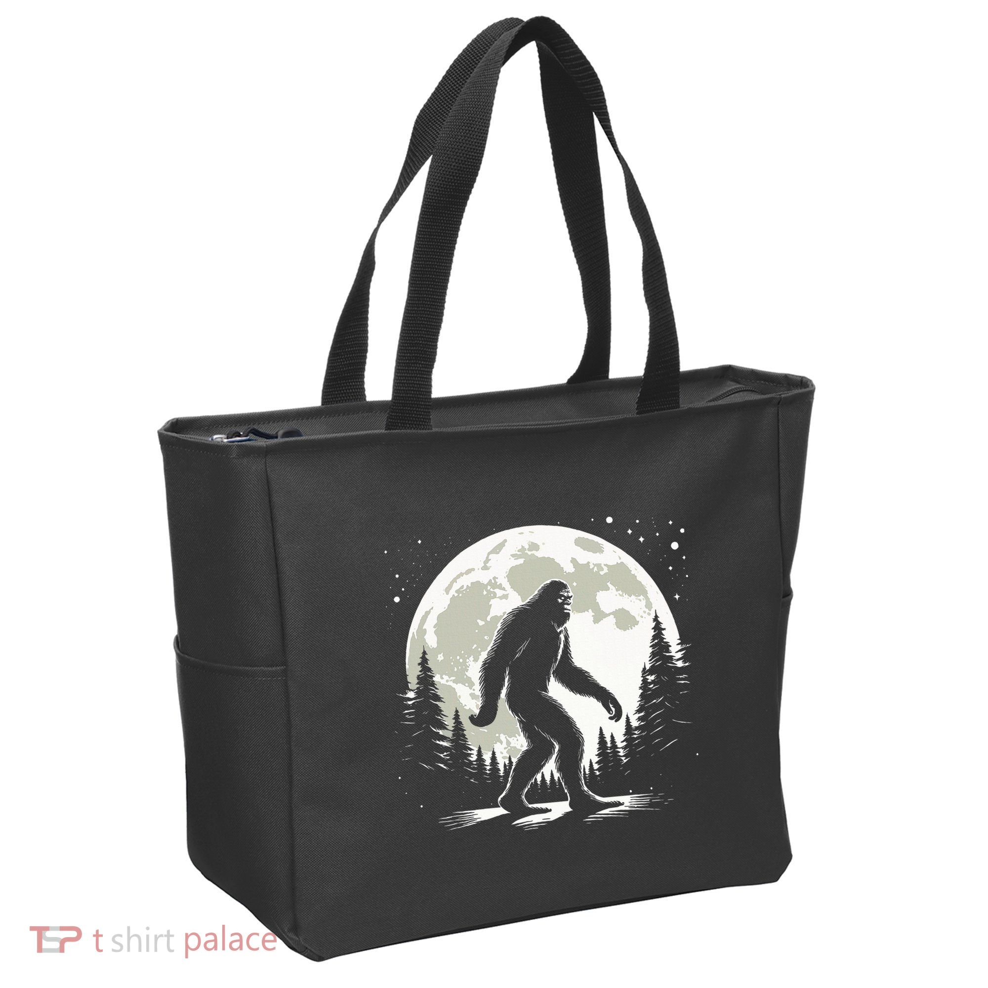 Bigfoot Sasquatch Full Moon Forest Graphic Funny Big Foot Tote Bag